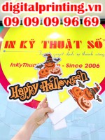 Xưởng in hashtag cầm tay Halloween - Mẫu hashtag cầm tay bí ngô Pumpkin đẹp nhất tại Digital Printing