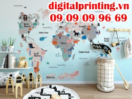 Phương pháp in ấn Digital Printing - In decal bản đồ thế giới