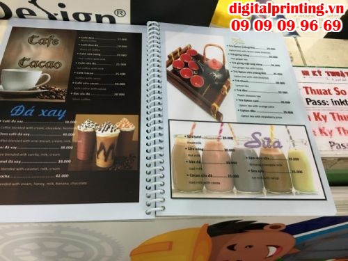 Công ty Digital Printing tư vấn in menu quán cafe - giá in menu quán cafe